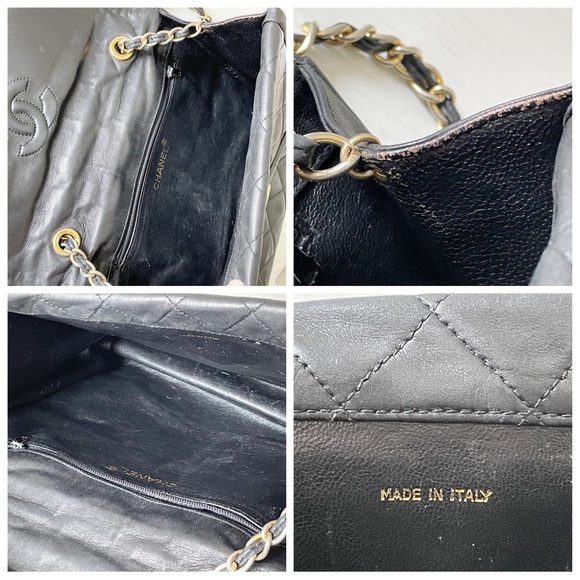 ❤️SOLD❤️Chanel black quilted lambskin leather double flap vintage shoulder bag - Picture 8 of 10